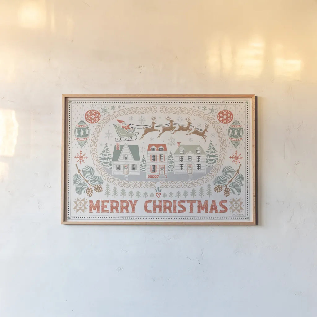 Frosty Forest II White by Laura Marshall. shown as a paper print in a natural frame. Available as a archival giclee rolled canvas, fine art paper, or poster print. SKU 87880i.