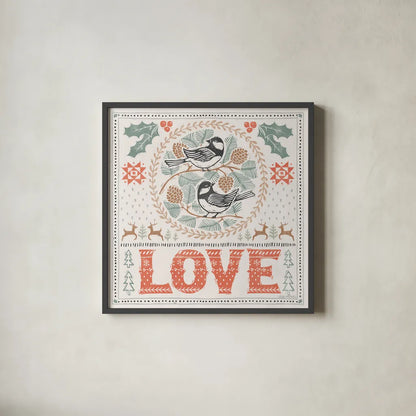 Frosty Forest III White by Laura Marshall. Shown in a sleek black glass frame for a contemporary gallery look. Available as an archival giclee rolled canvas, fine art paper, or poster print. SKU 87881a.