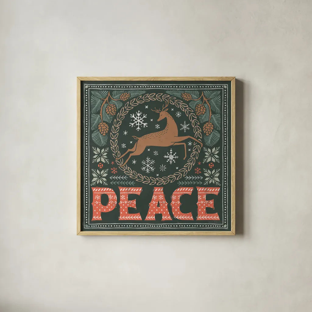 Frosty Forest IV by Laura Marshall. Shown in a natural wood glass frame for a timeless modern aesthetic. Available as an archival giclee rolled canvas, fine art paper, or poster print. SKU 87873a.