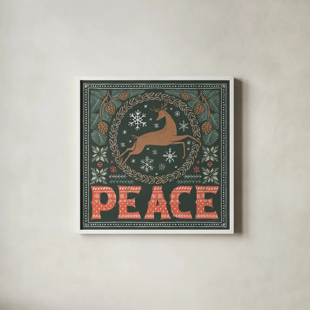 Frosty Forest IV by Laura Marshall. Shown in a crisp white glass frame for a clean and minimalist style. Available as an archival giclee rolled canvas, fine art paper, or poster print. SKU 87873a.