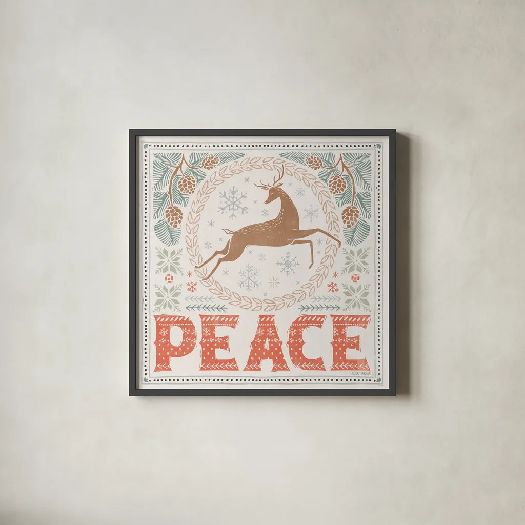 Frosty Forest IV White by Laura Marshall. Shown in a sleek black glass frame for a contemporary gallery look. Available as an archival giclee rolled canvas, fine art paper, or poster print. SKU 87882a.