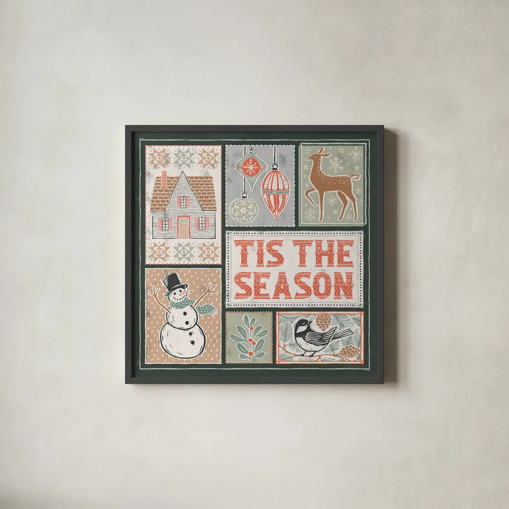 Frosty Forest IX by Laura Marshall. Shown in a sleek black glass frame for a contemporary gallery look. Available as an archival giclee rolled canvas, fine art paper, or poster print. SKU 87878a.