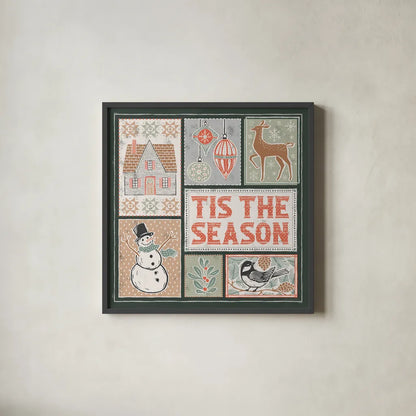 Frosty Forest IX by Laura Marshall. Shown in a sleek black glass frame for a contemporary gallery look. Available as an archival giclee rolled canvas, fine art paper, or poster print. SKU 87878a.