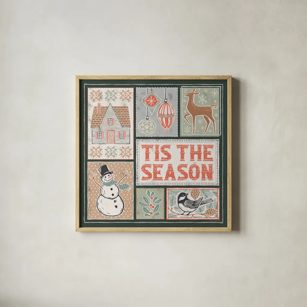 Frosty Forest IX by Laura Marshall. Shown in a natural wood glass frame for a timeless modern aesthetic. Available as an archival giclee rolled canvas, fine art paper, or poster print. SKU 87878a.