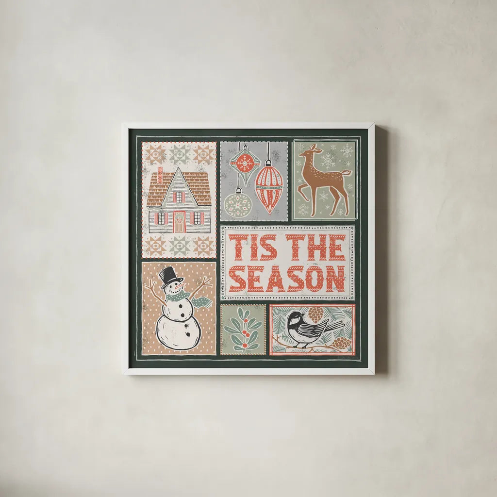 Frosty Forest IX by Laura Marshall. Shown in a crisp white glass frame for a clean and minimalist style. Available as an archival giclee rolled canvas, fine art paper, or poster print. SKU 87878a.