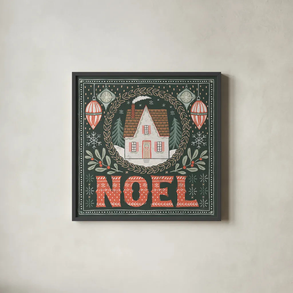 Frosty Forest V by Laura Marshall. Shown in a sleek black glass frame for a contemporary gallery look. Available as an archival giclee rolled canvas, fine art paper, or poster print. SKU 87874a.