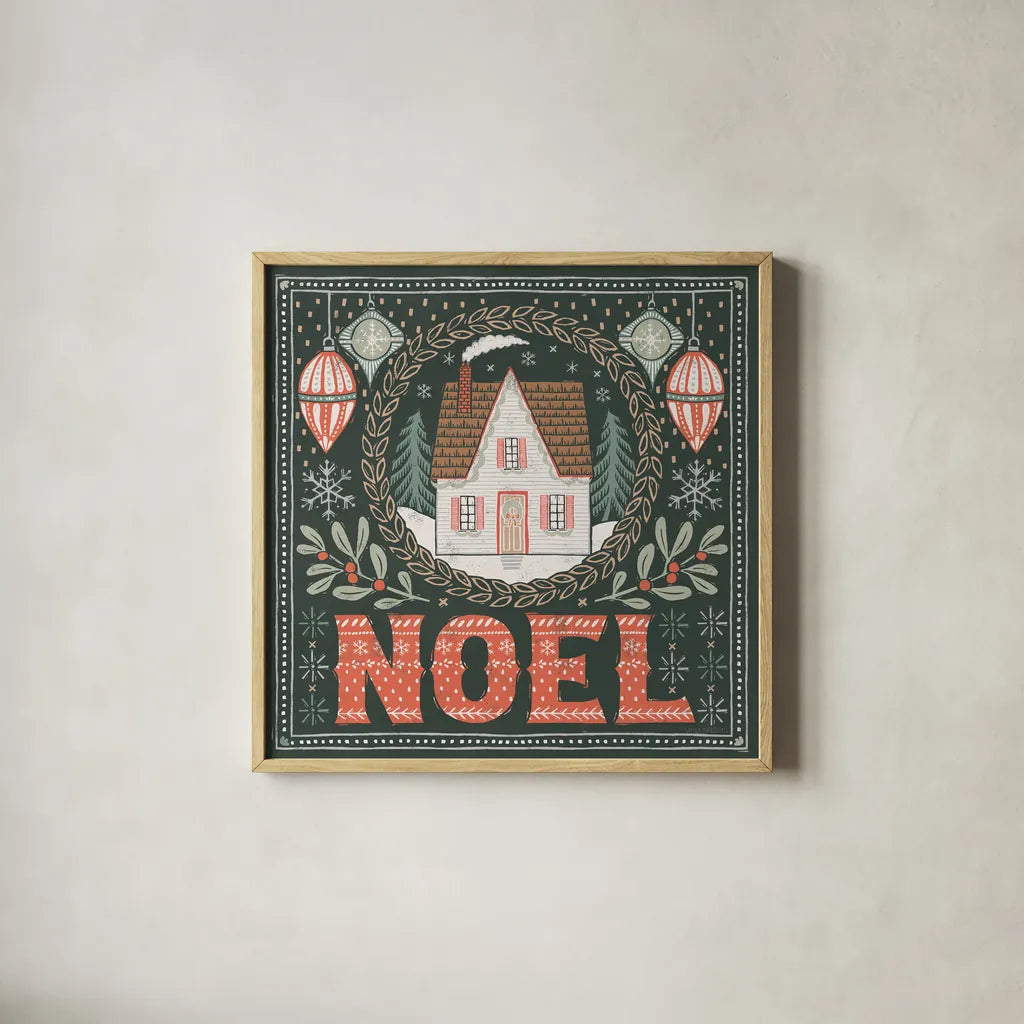 Frosty Forest V by Laura Marshall. Shown in a natural wood glass frame for a timeless modern aesthetic. Available as an archival giclee rolled canvas, fine art paper, or poster print. SKU 87874a.