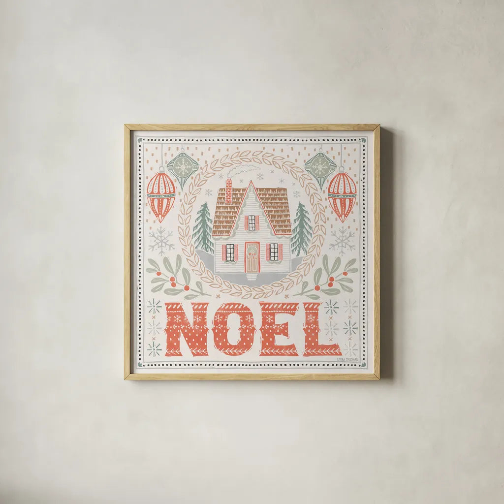 Frosty Forest V White by Laura Marshall. Shown in a natural wood glass frame for a timeless modern aesthetic. Available as an archival giclee rolled canvas, fine art paper, or poster print. SKU 87883a.