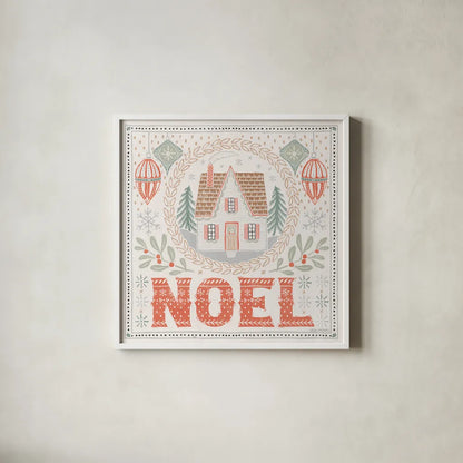 Frosty Forest V White by Laura Marshall. Shown in a crisp white glass frame for a clean and minimalist style. Available as an archival giclee rolled canvas, fine art paper, or poster print. SKU 87883a.