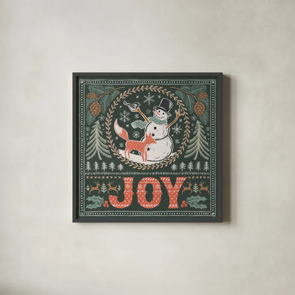 Frosty Forest VI by Laura Marshall. Shown in a sleek black glass frame for a contemporary gallery look. Available as an archival giclee rolled canvas, fine art paper, or poster print. SKU 87875a.