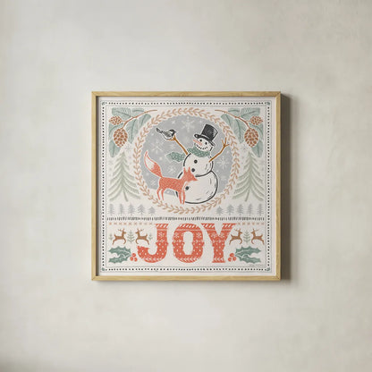 Frosty Forest VI White by Laura Marshall. Shown in a natural wood glass frame for a timeless modern aesthetic. Available as an archival giclee rolled canvas, fine art paper, or poster print. SKU 87884a.