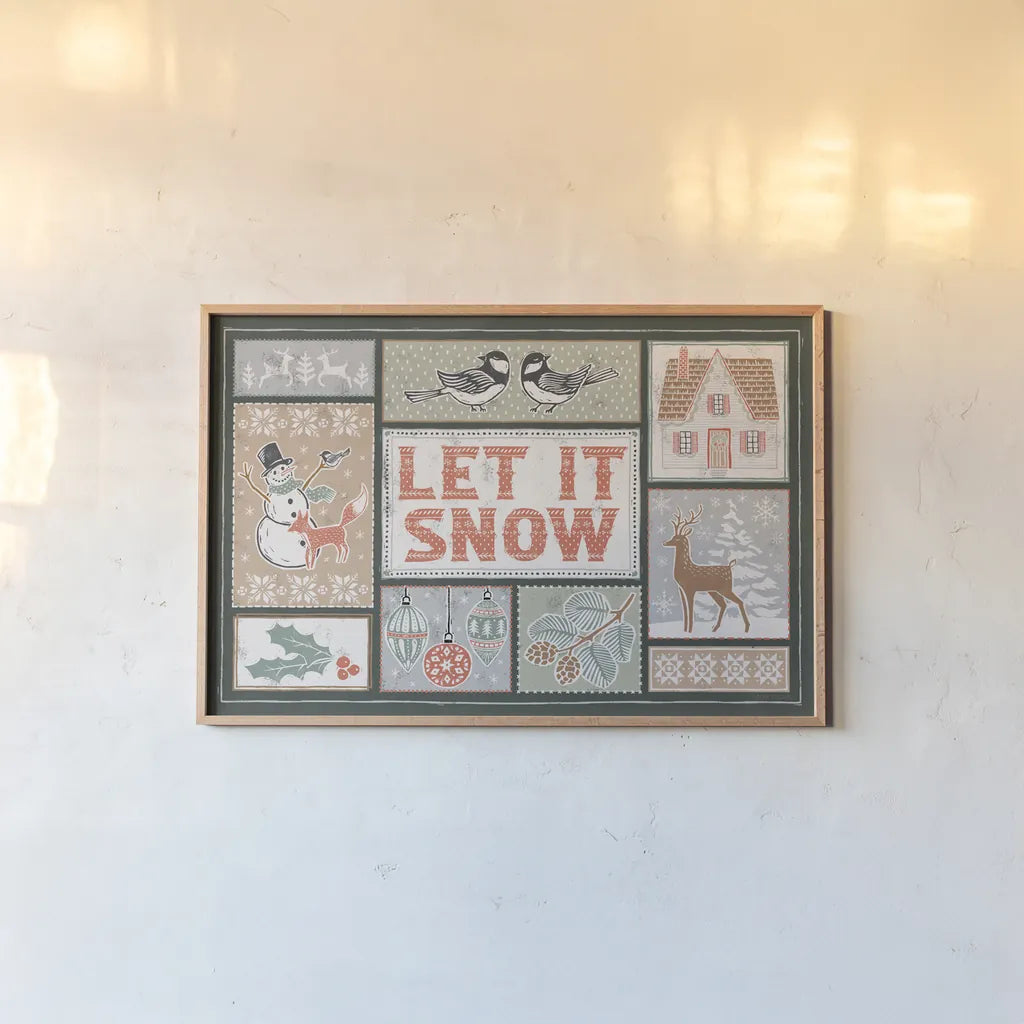 Frosty Forest VII by Laura Marshall. shown as a paper print in a natural frame. Available as a archival giclee rolled canvas, fine art paper, or poster print. SKU 87876i.