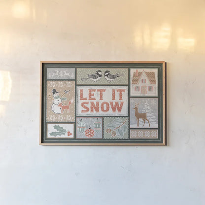 Frosty Forest VII by Laura Marshall. shown as a paper print in a natural frame. Available as a archival giclee rolled canvas, fine art paper, or poster print. SKU 87876i.