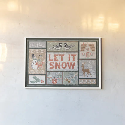 Frosty Forest VII by Laura Marshall. shown as a paper print in a white frame. Available as a archival giclee rolled canvas, fine art paper, or poster print. SKU 87876i.