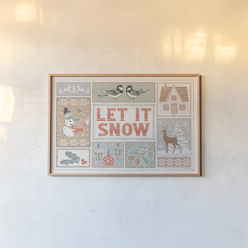 Frosty Forest VII White by Laura Marshall. shown as a paper print in a natural frame. Available as a archival giclee rolled canvas, fine art paper, or poster print. SKU 87885i.