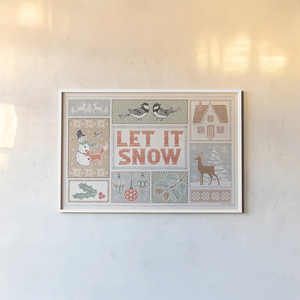 Frosty Forest VII White by Laura Marshall. shown as a paper print in a white frame. Available as a archival giclee rolled canvas, fine art paper, or poster print. SKU 87885i.