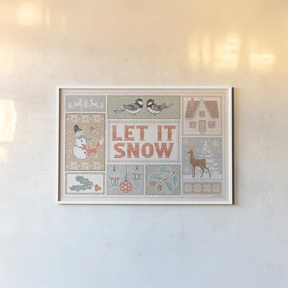 Frosty Forest VII White by Laura Marshall. shown as a paper print in a white frame. Available as a archival giclee rolled canvas, fine art paper, or poster print. SKU 87885i.