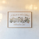 Garden Friends I by Laura Marshall. shown as a paper print in a natural frame. Available as a archival giclee rolled canvas, fine art paper, or poster print. SKU 89529i.