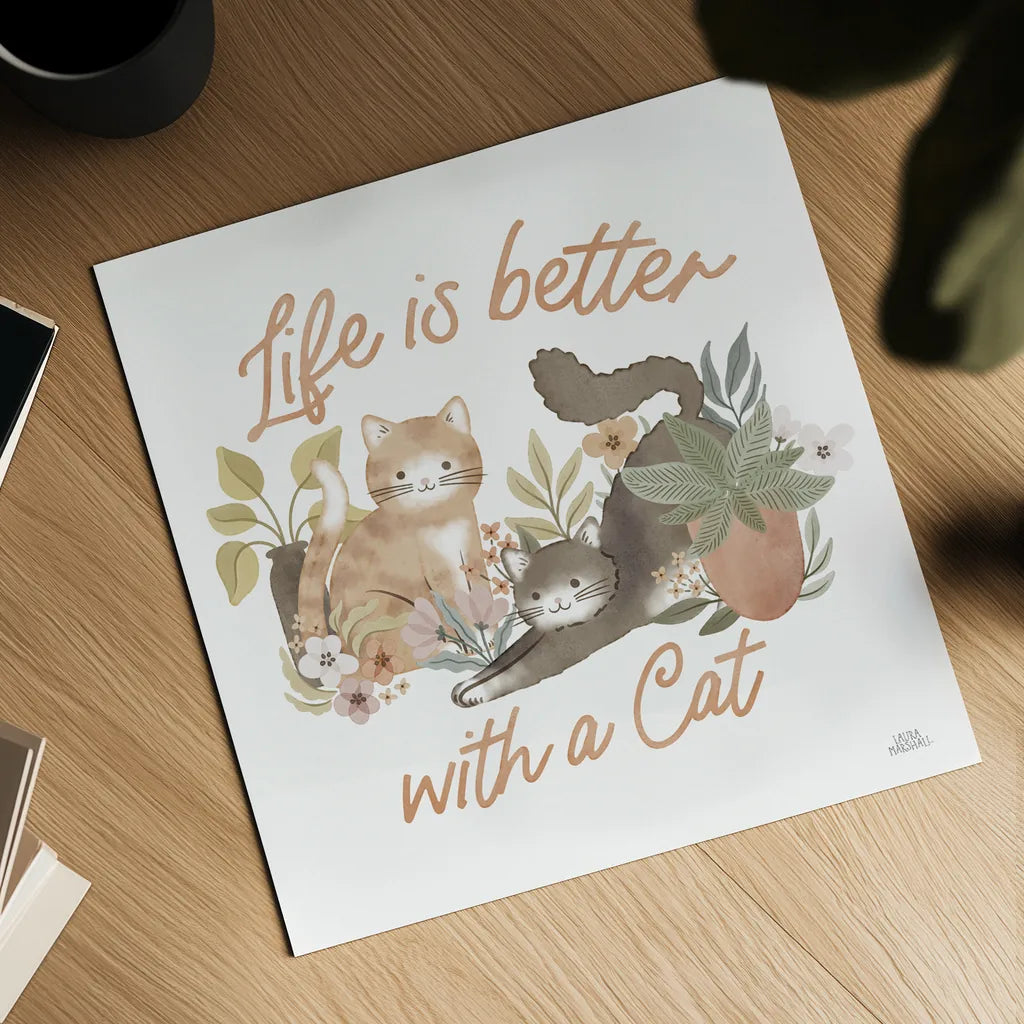 Garden Friends III by Laura Marshall. Shown as a detailed flat fine art print, highlighting archival giclee quality. Available as an archival giclee rolled canvas, fine art paper, or poster print. SKU 89531a.