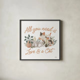 Garden Friends IV by Laura Marshall. Shown in a sleek black glass frame for a contemporary gallery look. Available as an archival giclee rolled canvas, fine art paper, or poster print. SKU 89532a.