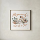 Garden Friends IV by Laura Marshall. Shown in a natural wood glass frame for a timeless modern aesthetic. Available as an archival giclee rolled canvas, fine art paper, or poster print. SKU 89532a.