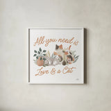 Garden Friends IV by Laura Marshall. Shown in a crisp white glass frame for a clean and minimalist style. Available as an archival giclee rolled canvas, fine art paper, or poster print. SKU 89532a.