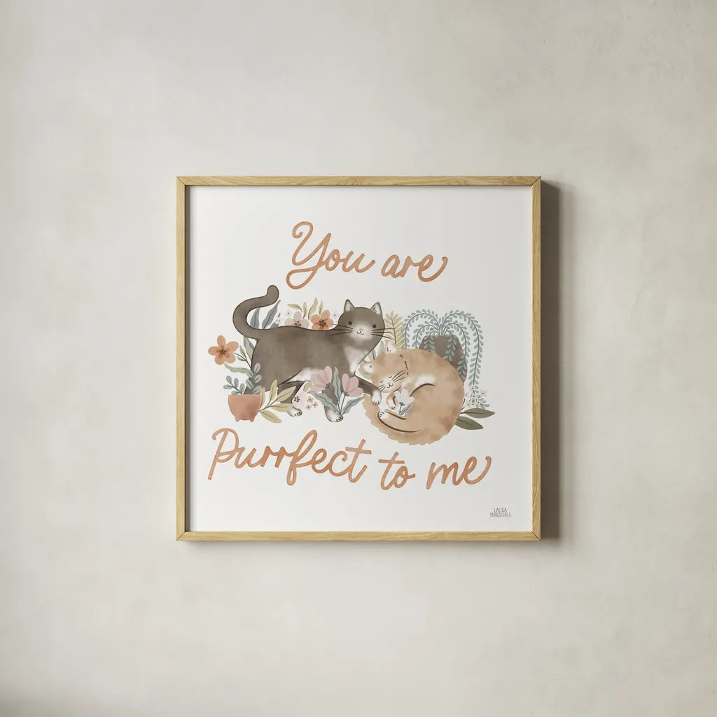 Garden Friends V by Laura Marshall. Shown in a natural wood glass frame for a timeless modern aesthetic. Available as an archival giclee rolled canvas, fine art paper, or poster print. SKU 89533a.