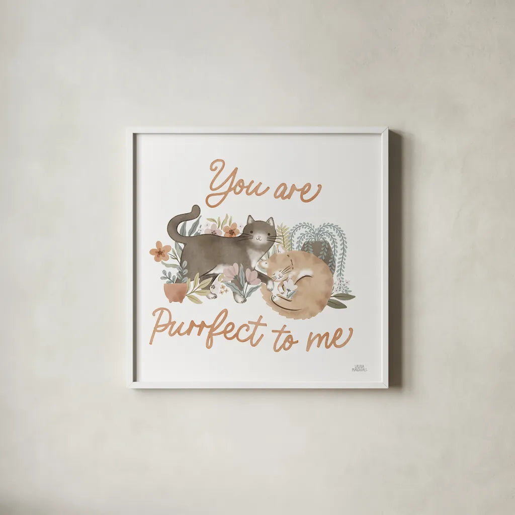 Garden Friends V by Laura Marshall. Shown in a crisp white glass frame for a clean and minimalist style. Available as an archival giclee rolled canvas, fine art paper, or poster print. SKU 89533a.