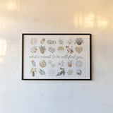 Garden Friends VI by Laura Marshall. shown as a paper print in a black flame. Available as a archival giclee rolled canvas, fine art paper, or poster print. SKU 89534i.