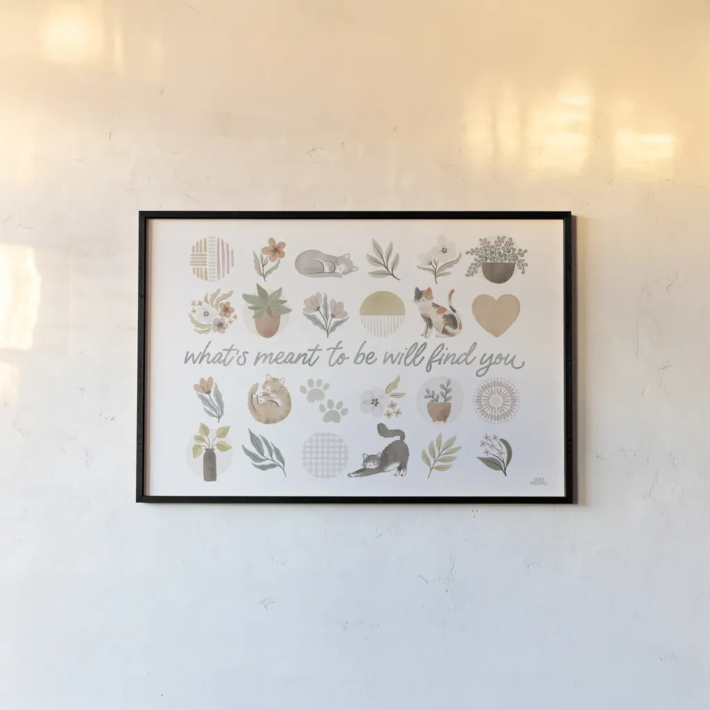 Garden Friends VI by Laura Marshall. shown as a paper print in a black flame. Available as a archival giclee rolled canvas, fine art paper, or poster print. SKU 89534i.