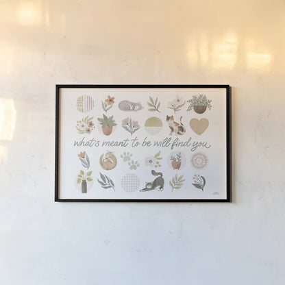 Garden Friends VI by Laura Marshall. shown as a paper print in a black flame. Available as a archival giclee rolled canvas, fine art paper, or poster print. SKU 89534i.