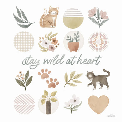 Garden Friends VII by Laura Marshall. SKU 89535a. Archival Giclee Fine art print for wall decor.