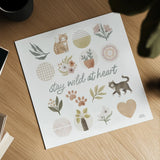 Garden Friends VII by Laura Marshall. Shown as a detailed flat fine art print, highlighting archival giclee quality. Available as an archival giclee rolled canvas, fine art paper, or poster print. SKU 89535a.