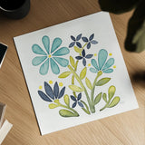 Garden Getaway Flowers I by Laura Marshall. Shown as a detailed flat fine art print, highlighting archival giclee quality. Available as an archival giclee rolled canvas, fine art paper, or poster print. SKU 34441a.