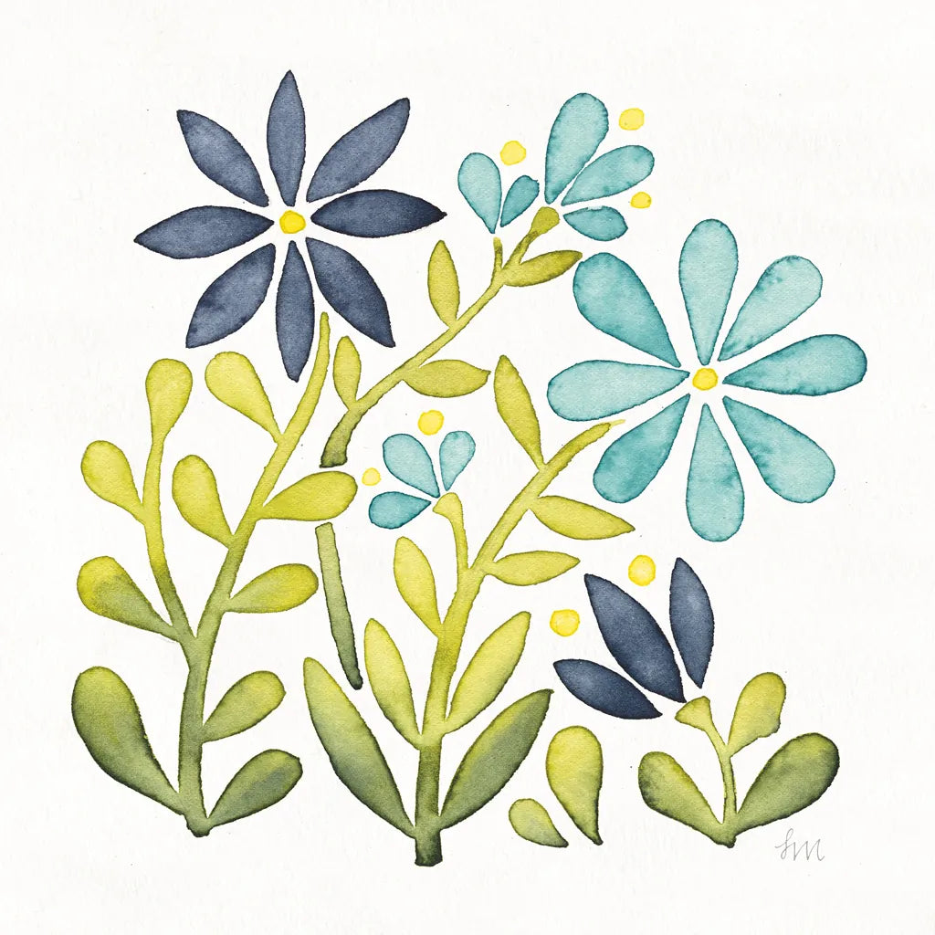 Garden Getaway Flowers II by Laura Marshall. SKU 34442a. Archival Giclee Fine art print for wall decor.