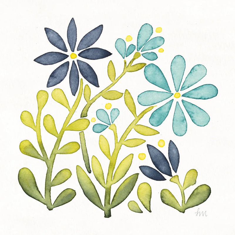 Garden Getaway Flowers II by Laura Marshall. SKU 34442a. Archival Giclee Fine art print for wall decor.