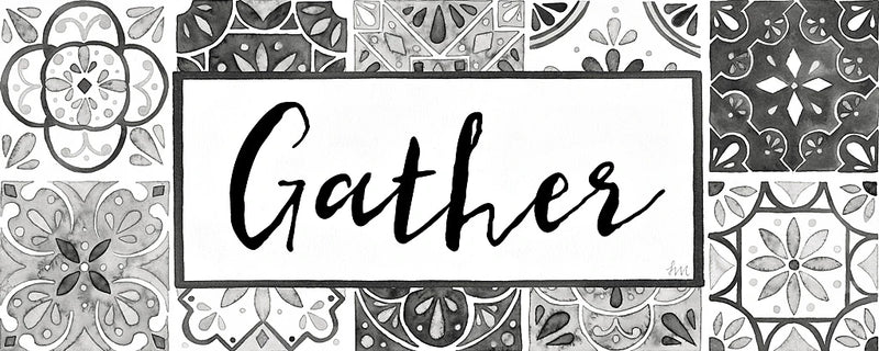 Garden Getaway Gather BW Crop by Laura Marshall