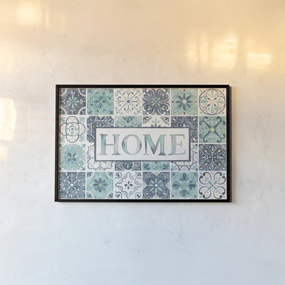 Garden Getaway Home by Laura Marshall. shown as a paper print in a black flame. Available as a archival giclee rolled canvas, fine art paper, or poster print. SKU 34481i.