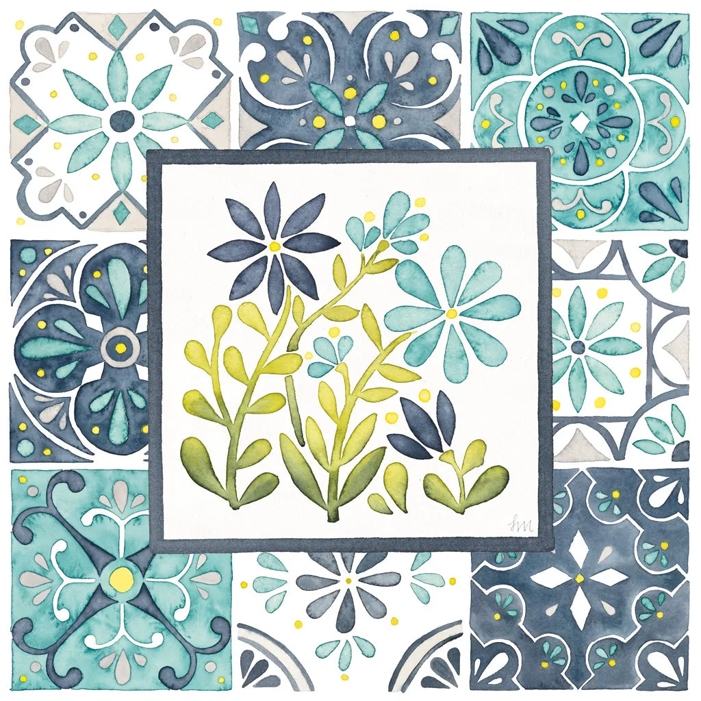 Garden Getaway Patchwork II by Laura Marshall. SKU 34450a. Archival Giclee Fine art print for wall decor.