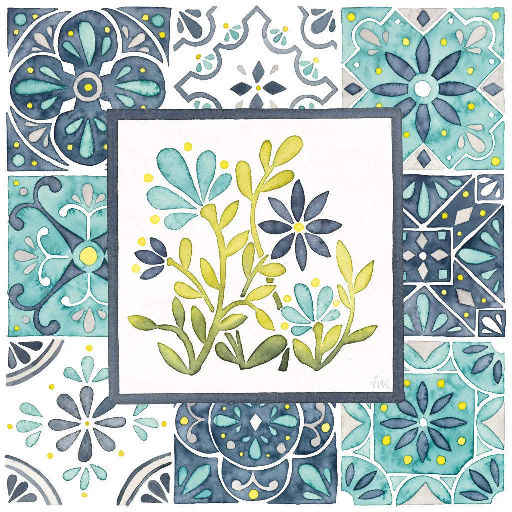 Garden Getaway Patchwork IV by Laura Marshall. SKU 34452a. Archival Giclee Fine art print for wall decor.