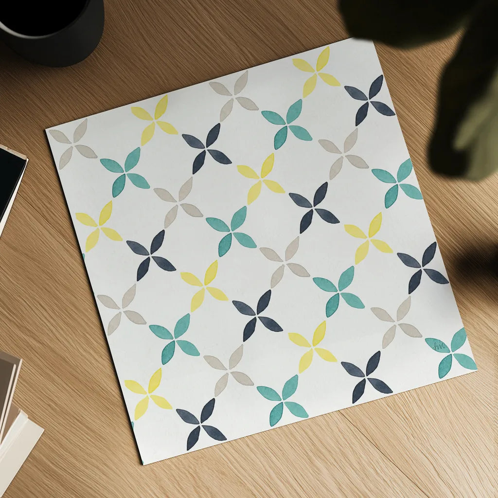 Garden Getaway Pattern IIA by Laura Marshall. Shown as a detailed flat fine art print, highlighting archival giclee quality. Available as an archival giclee rolled canvas, fine art paper, or poster print. SKU 35723a.