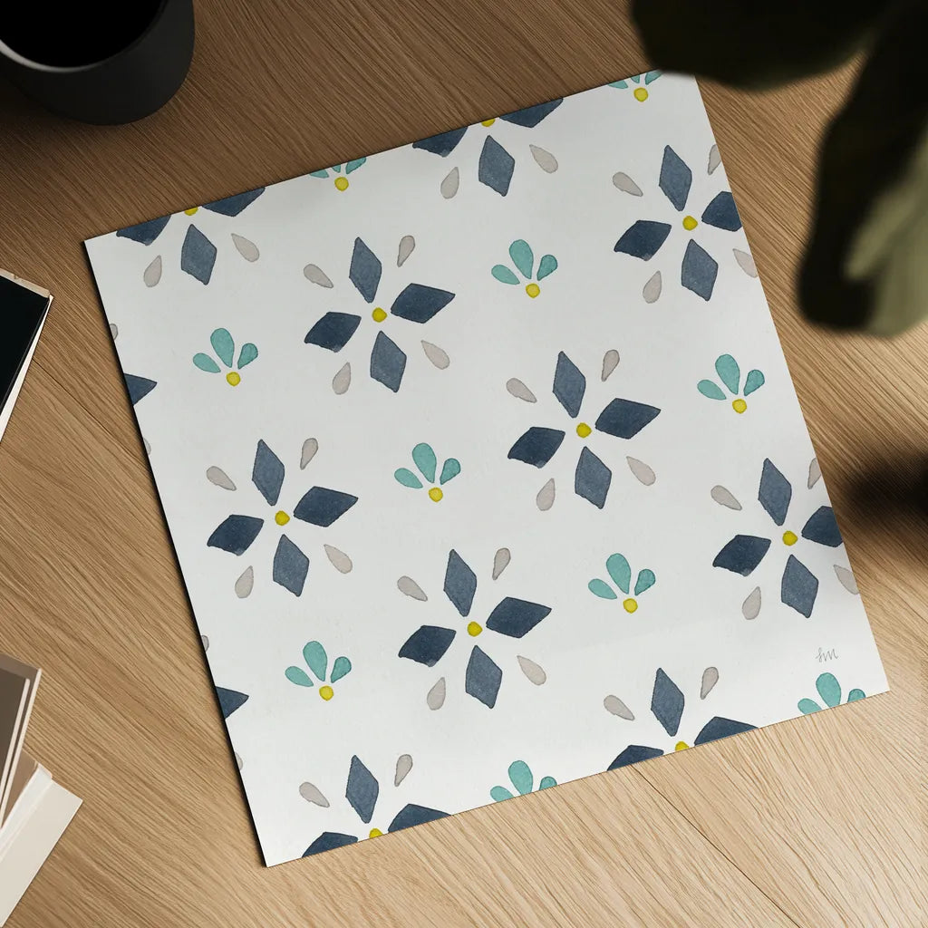 Garden Getaway Pattern VA by Laura Marshall. Shown as a detailed flat fine art print, highlighting archival giclee quality. Available as an archival giclee rolled canvas, fine art paper, or poster print. SKU 35725a.