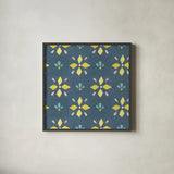 Garden Getaway Pattern VB by Laura Marshall. Shown in a sleek black glass frame for a contemporary gallery look. Available as an archival giclee rolled canvas, fine art paper, or poster print. SKU 35726a.