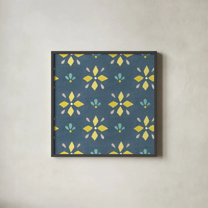 Garden Getaway Pattern VB by Laura Marshall. Shown in a sleek black glass frame for a contemporary gallery look. Available as an archival giclee rolled canvas, fine art paper, or poster print. SKU 35726a.