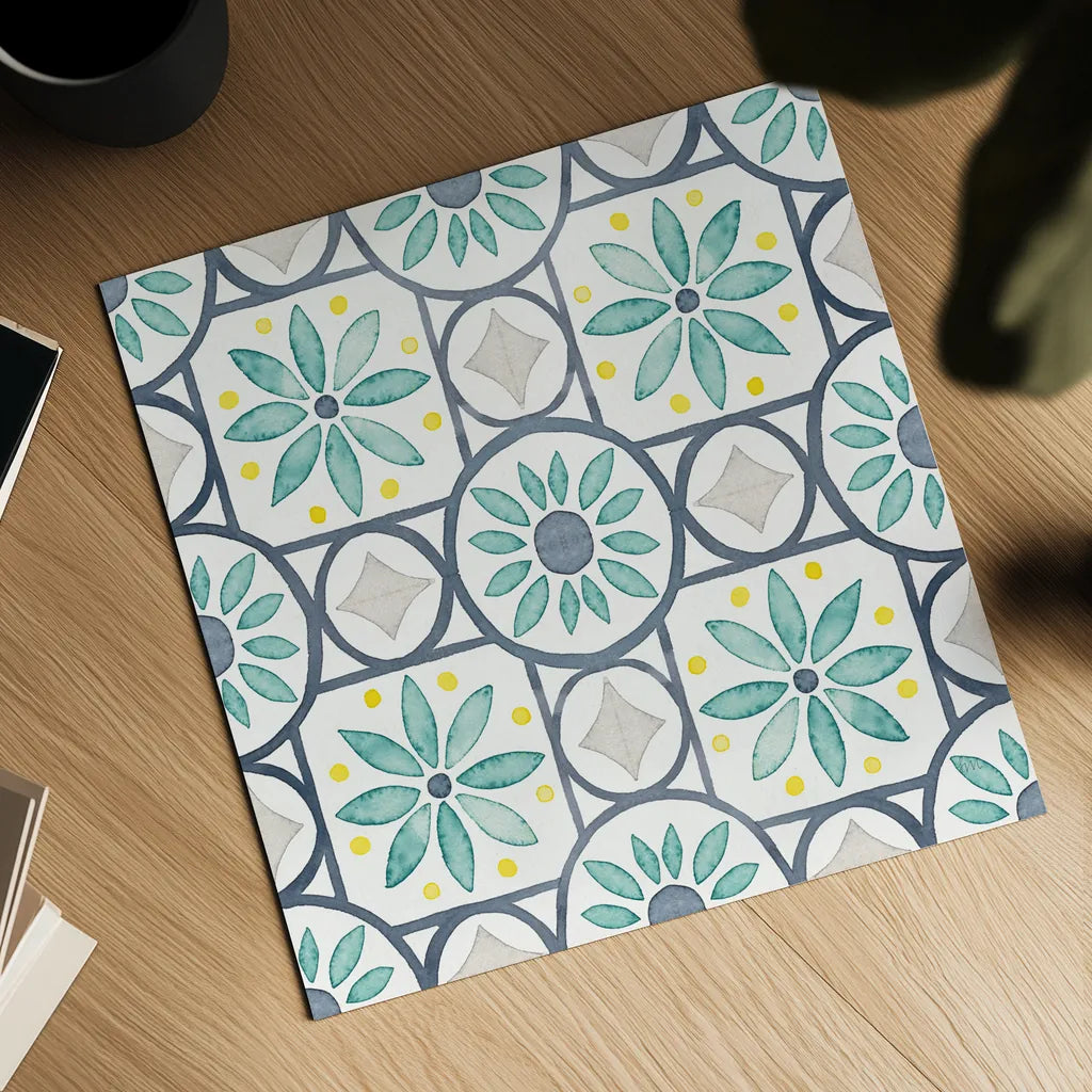 Garden Getaway Pattern XV by Laura Marshall. Shown as a detailed flat fine art print, highlighting archival giclee quality. Available as an archival giclee rolled canvas, fine art paper, or poster print. SKU 35733a.