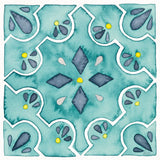 Garden Getaway Tile II Teal by Laura Marshall. SKU 34463a. Archival Giclee Fine art print for wall decor.
