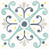 Garden Getaway Tile III White by Laura Marshall. SKU 34473a. Archival Giclee Fine art print for wall decor.