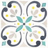 Garden Getaway Tile IV White by Laura Marshall. SKU 34474a. Archival Giclee Fine art print for wall decor.