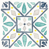 Garden Getaway Tile IX White by Laura Marshall. SKU 34479a. Archival Giclee Fine art print for wall decor.