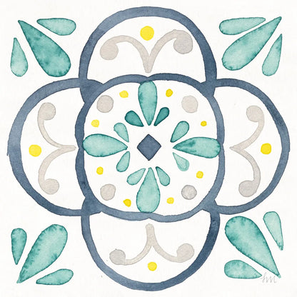 Garden Getaway Tile VII White by Laura Marshall. SKU 34477a. Archival Giclee Fine art print for wall decor.